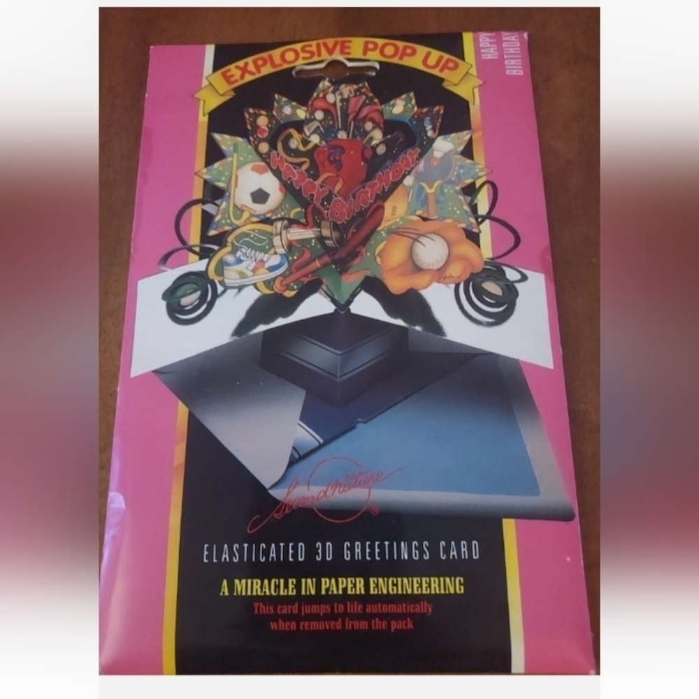 EXPLOSIVE POP UP CARD- Greeting Card - Happy Birthday - elasticated 3D